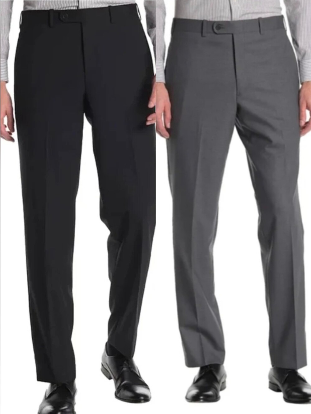 Lot of 2! JB Britches Men's Dress Pant Mid-rise Top Regular Fit Gray Black 30x32